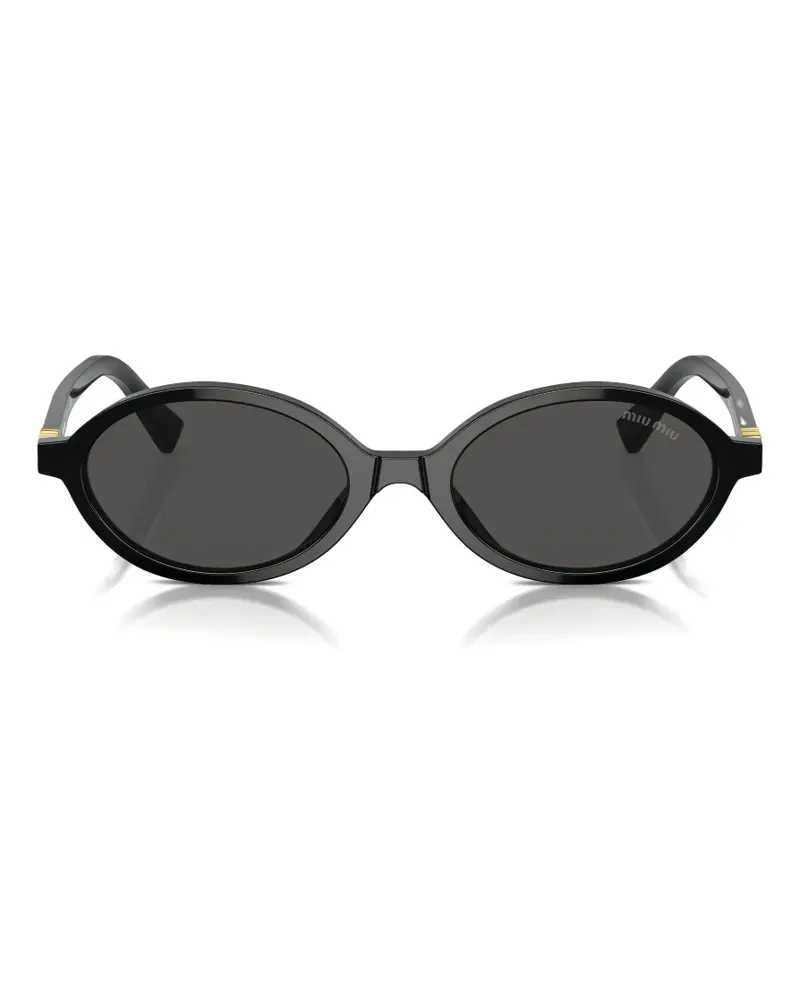 Miu Miu Sonnenbrille mit Logo - Schwarz Schwarz