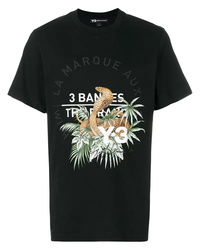 Y-3 T-Shirt mit Kobra-Print - Schwarz Schwarz