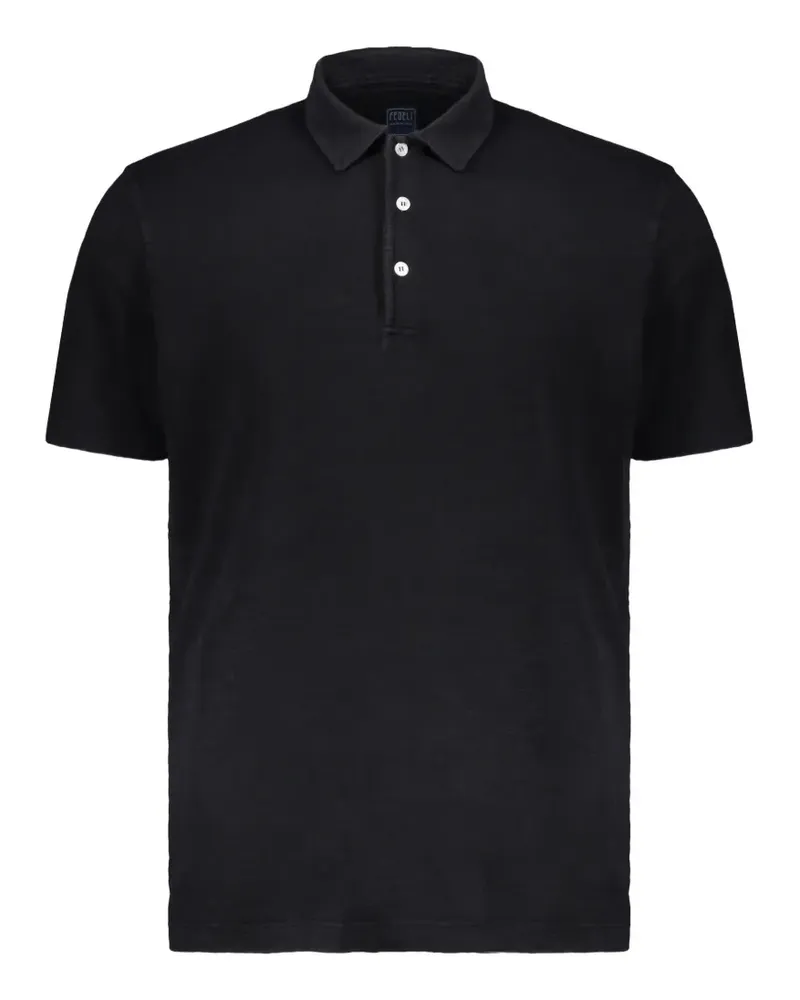 Fedeli Poloshirt mit kurzen Ärmeln - Schwarz Schwarz