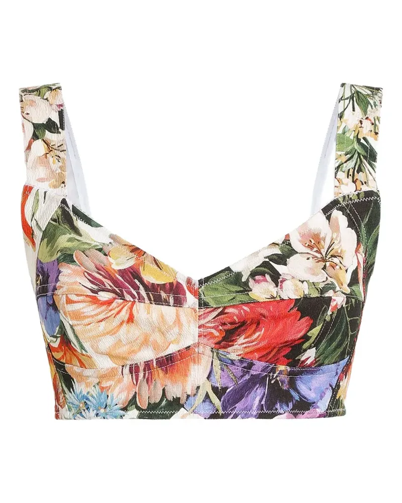 Dolce & Gabbana Bralette mit Blumen-Print - Weiß Weiß