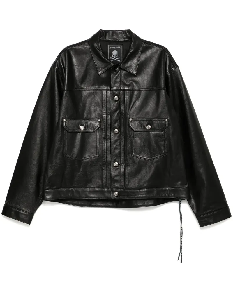 Mastermind Japan Klassische Lederjacke - Schwarz Schwarz