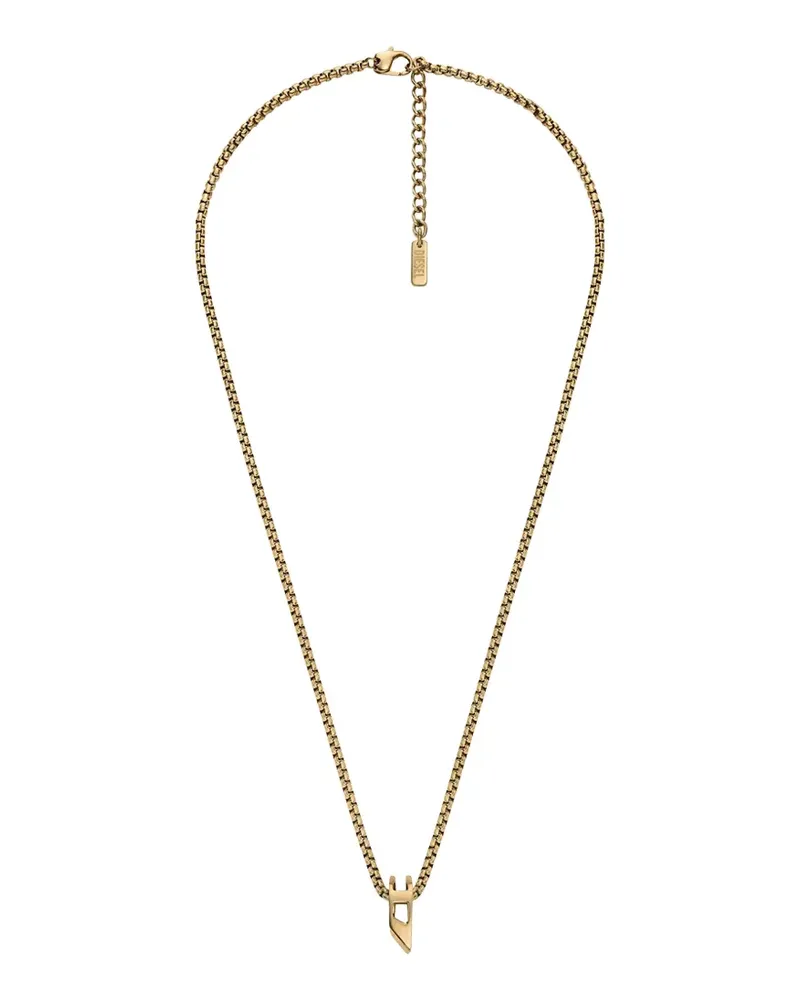 Diesel D-logo box-chain necklace - Gold Gold