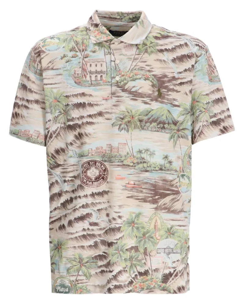 Ralph Lauren Poloshirt mit grafischem Print - Nude Nude