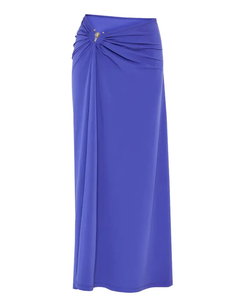 Christopher Esber Orbit hardware-detail ruched maxi skirt - Blau Blau