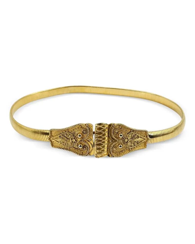 Madison 1970s Stretchgürtel mit Schlangenkette - Gold Gold