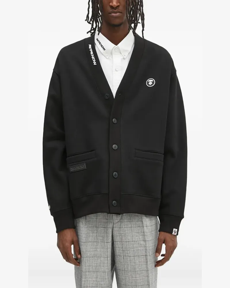 BAPE Geknöpfter Cardigan mit Moonface-Logo - Schwarz Schwarz