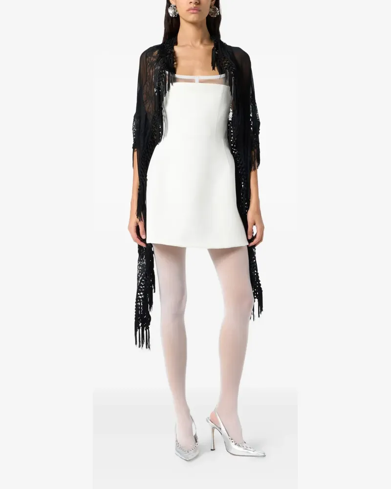 Blumarine lace fringe scarf - Schwarz Schwarz