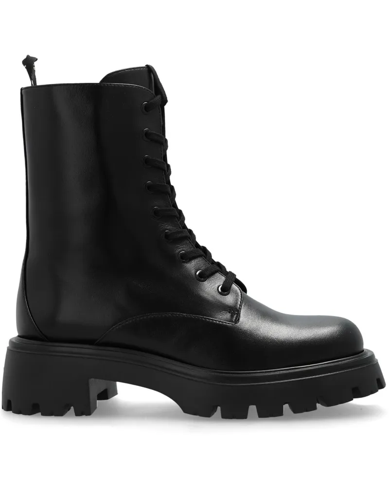 Stuart Weitzman Schnürstiefel aus Leder - Schwarz Schwarz