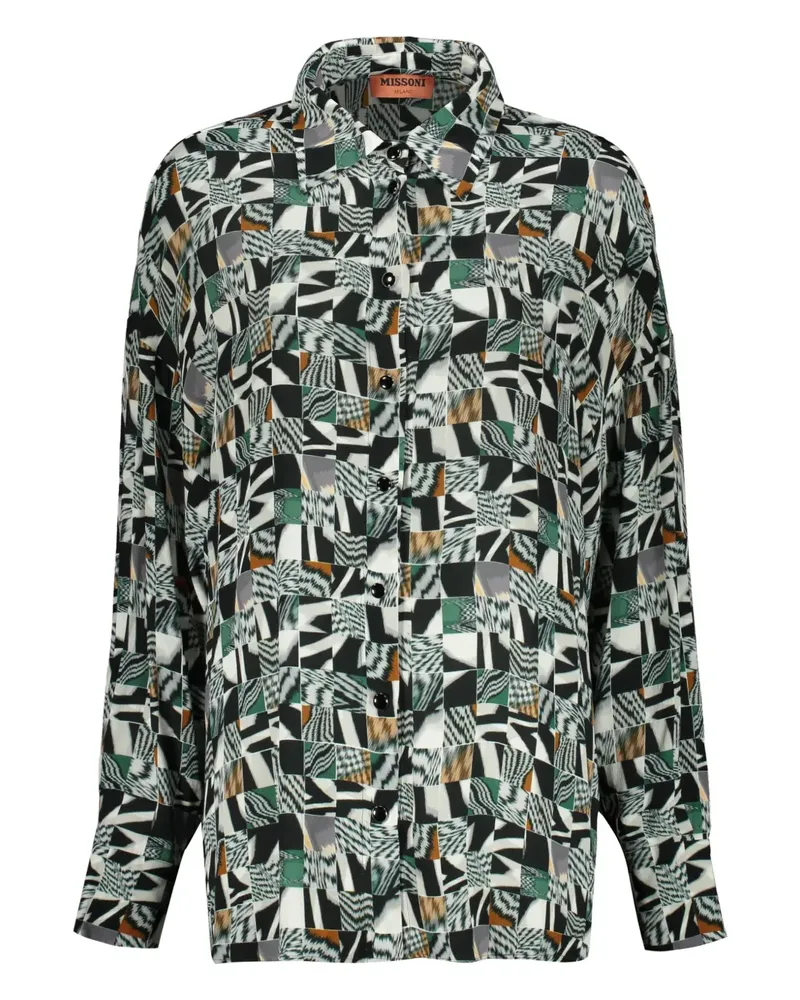 Missoni Hemd mit abstraktem Muster - Grün Grün