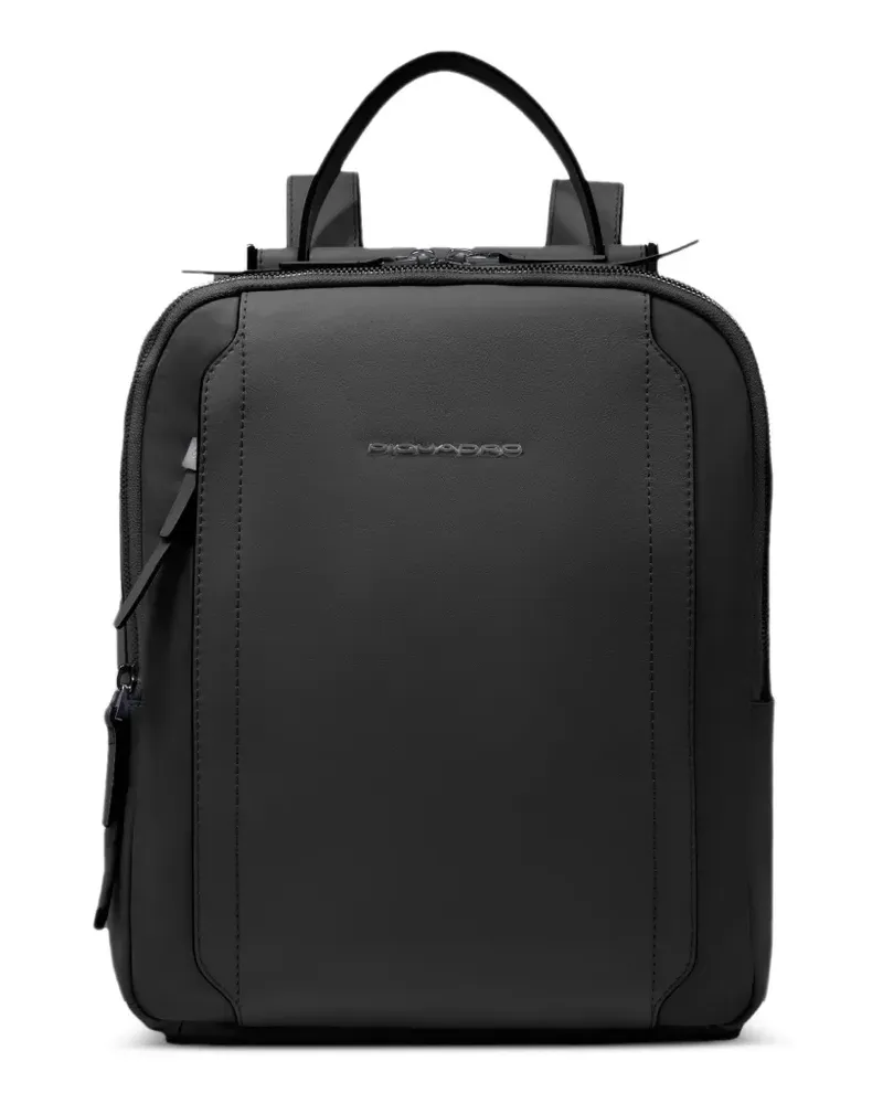 Piquadro ipad leather backpack - Schwarz Schwarz