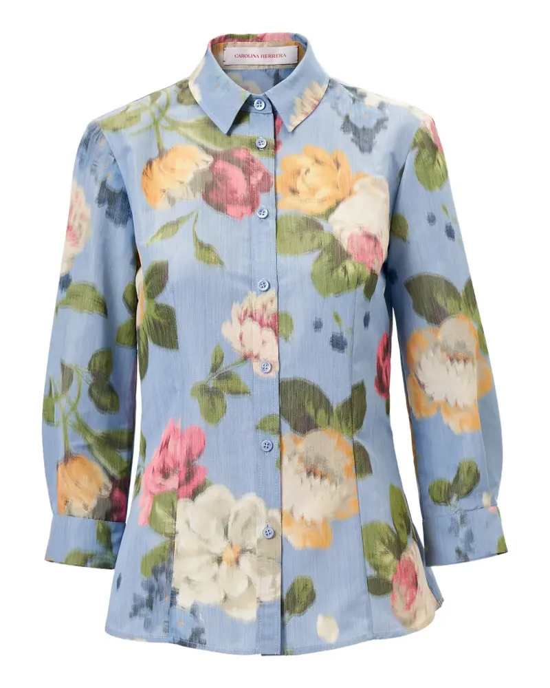 Carolina Herrera New York Hemd mit Blumenmuster - Blau Blau