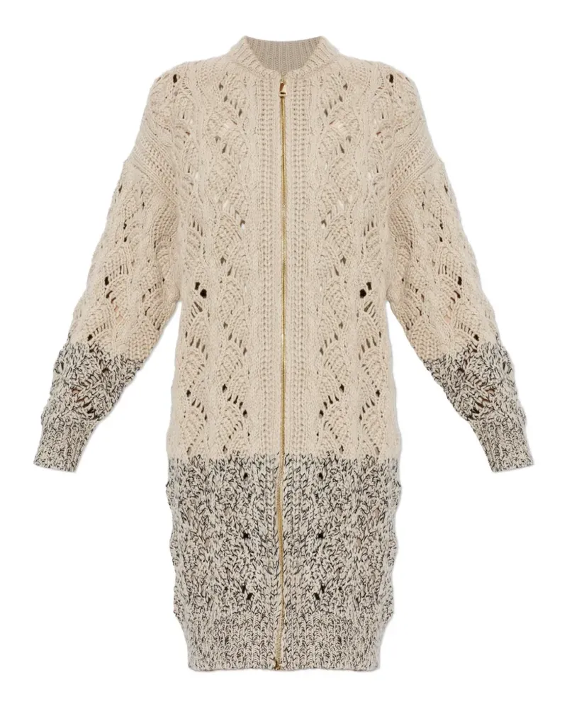 Fabiana Filippi pointelle-knit zip-fastening cardigan - Nude Nude