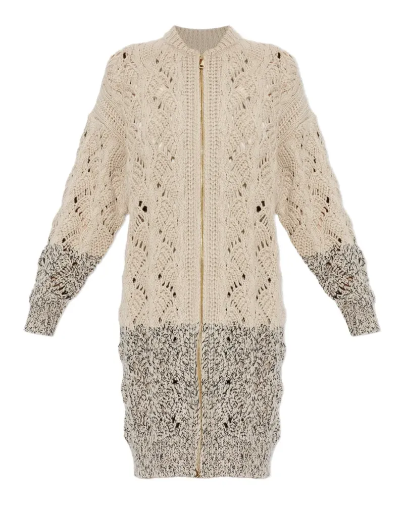 Fabiana Filippi Cardigan in Pointelle-Strick mit Schnürung - Nude Nude