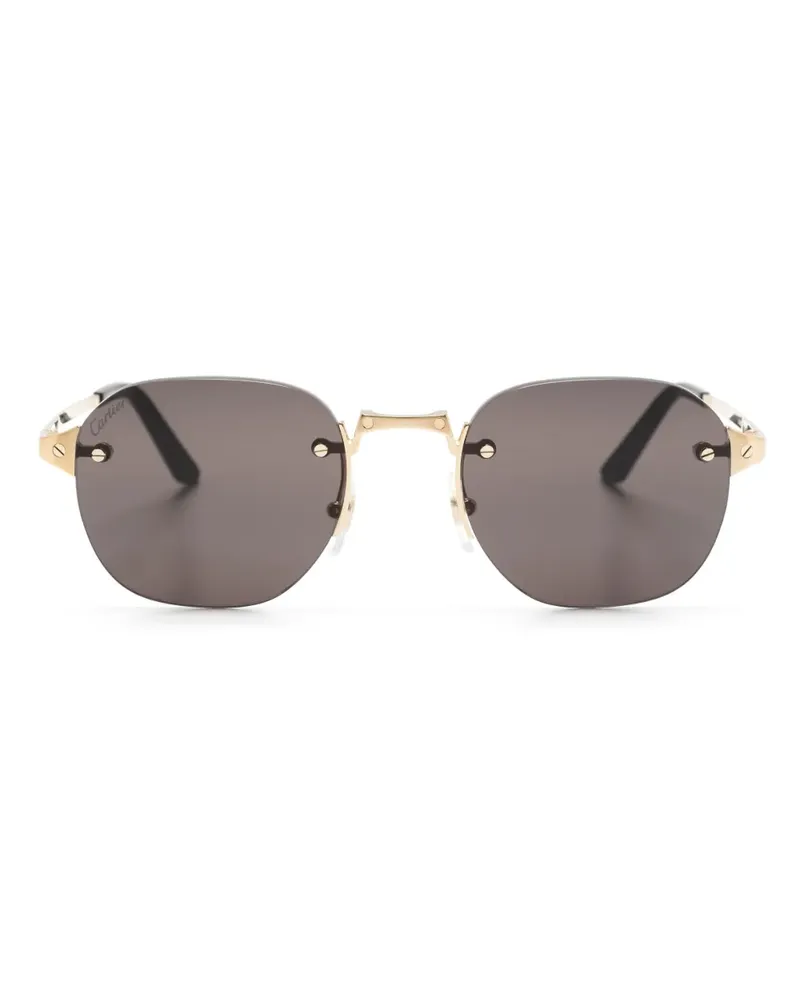 Cartier Rahmenlose Sonnenbrille mit eckigen Gläsern - Gold Gold