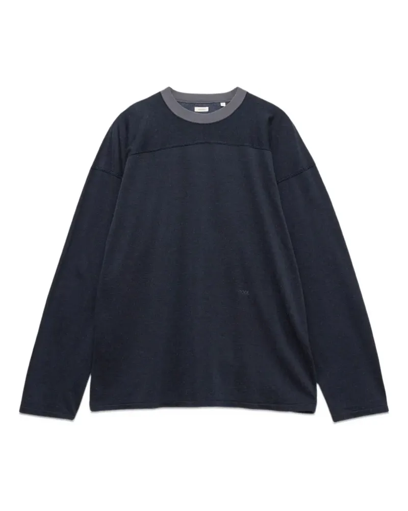 nanamica Klassisches Langarmshirt - Blau Blau