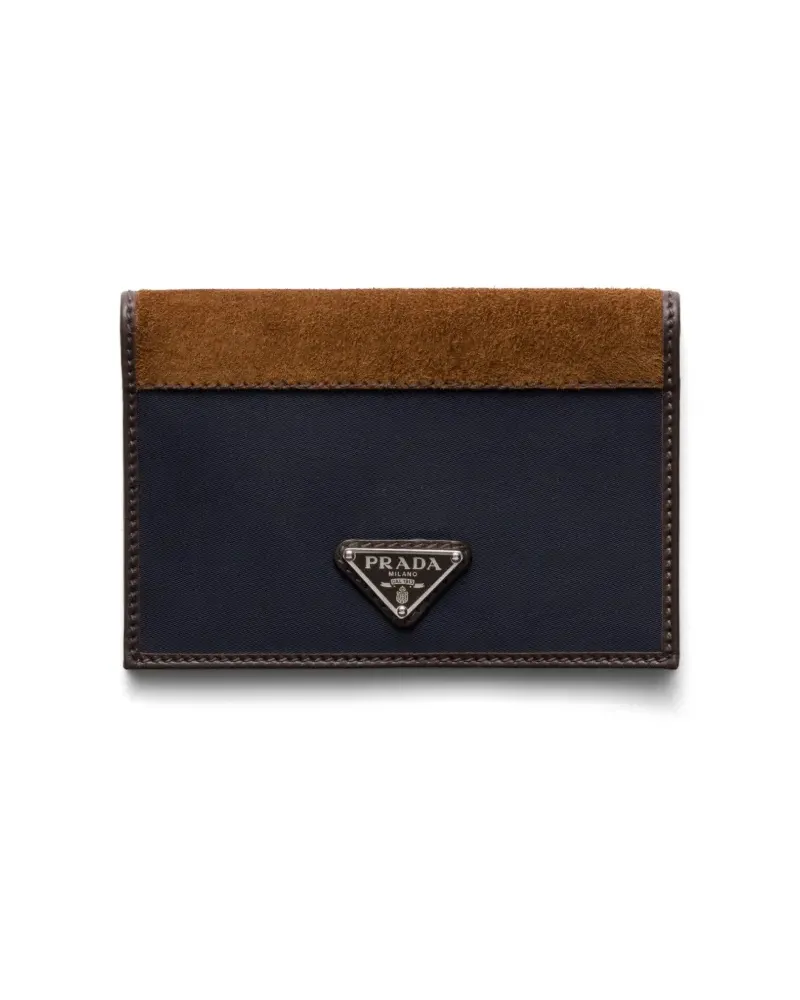 Prada Kartenetui mit Triangel-Logo - Blau Blau