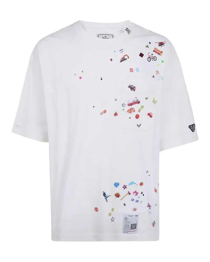 MIHARAYASUHIRO graphic-print distressed t-shirt - Weiß Weiß