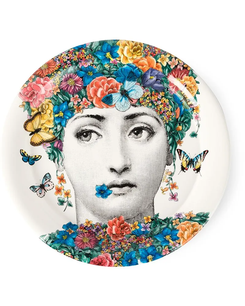 Fornasetti Fior Di Lina tray Weiß