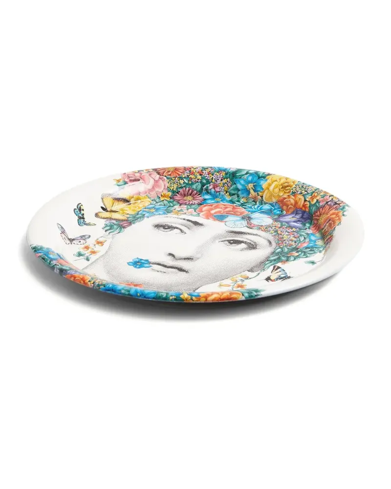 Fornasetti Fior Di Lina tray - Weiß Weiß