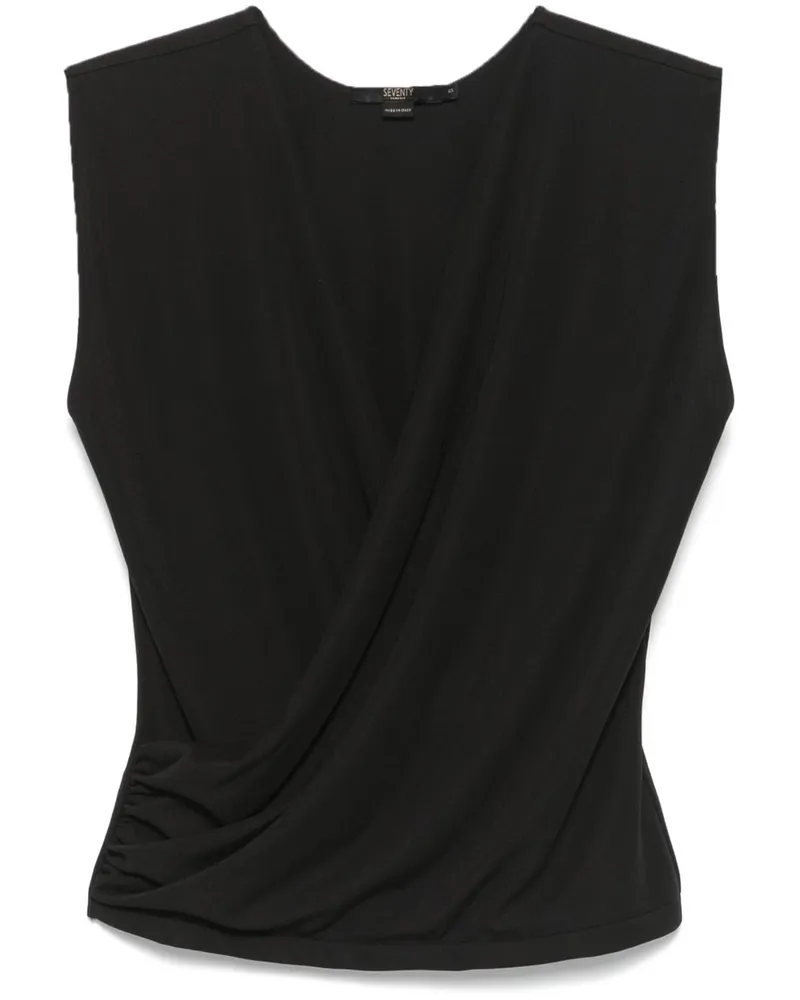 Seventy Drapiertes Top - Schwarz Schwarz