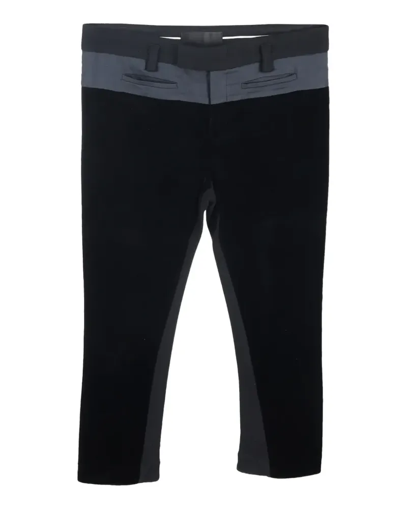 Haider Ackermann Cropped-Hose in Samtoptik - Schwarz Schwarz