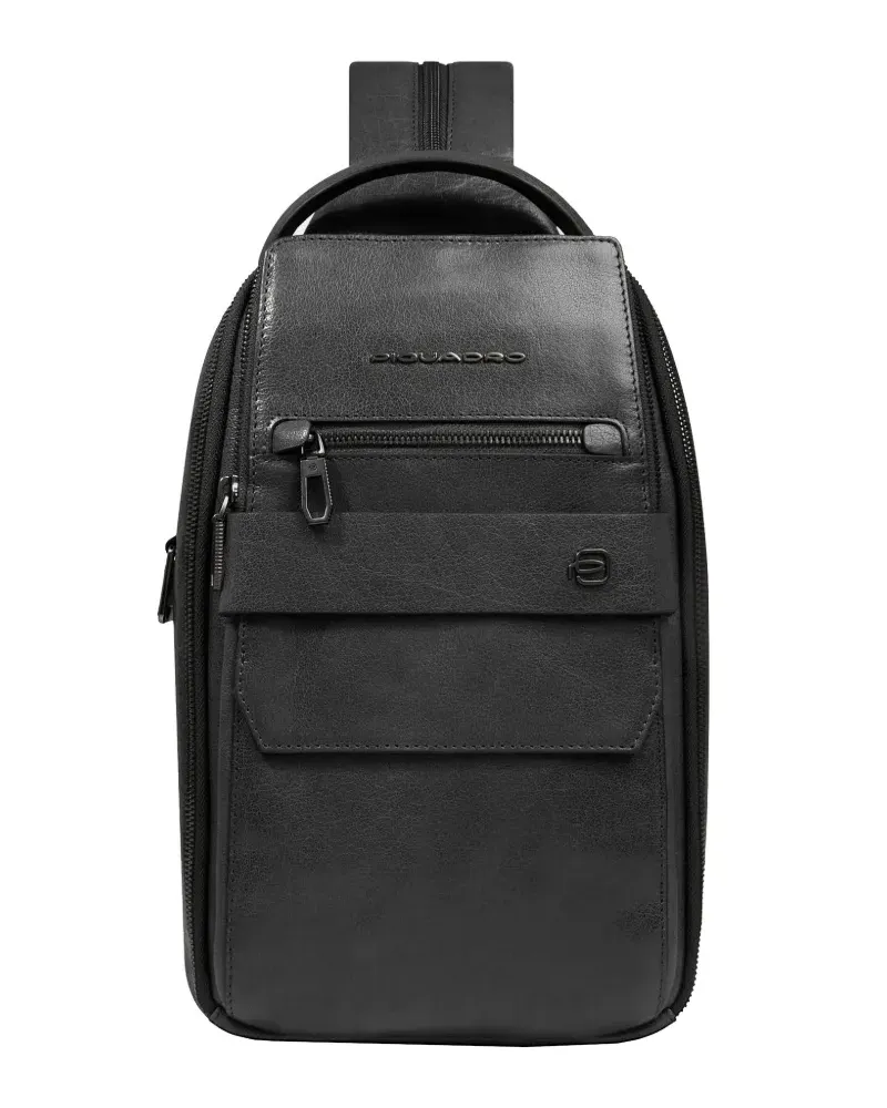Piquadro zip-fastening backpack - Schwarz Schwarz