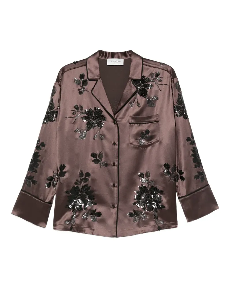 Ermanno Scervino Hemd mit Pailletten - Braun Braun
