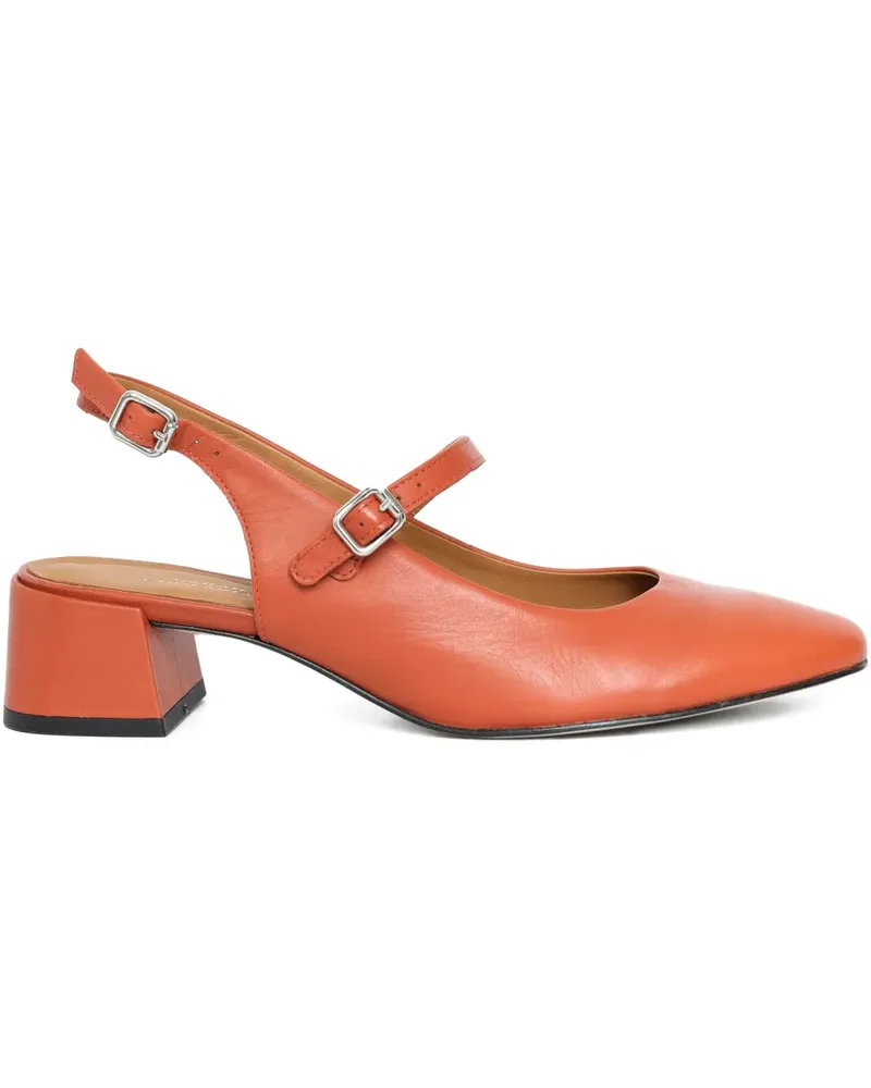 Sarah Chofakian Slingback-Schuhe mit eckiger Kappe - Orange Orange