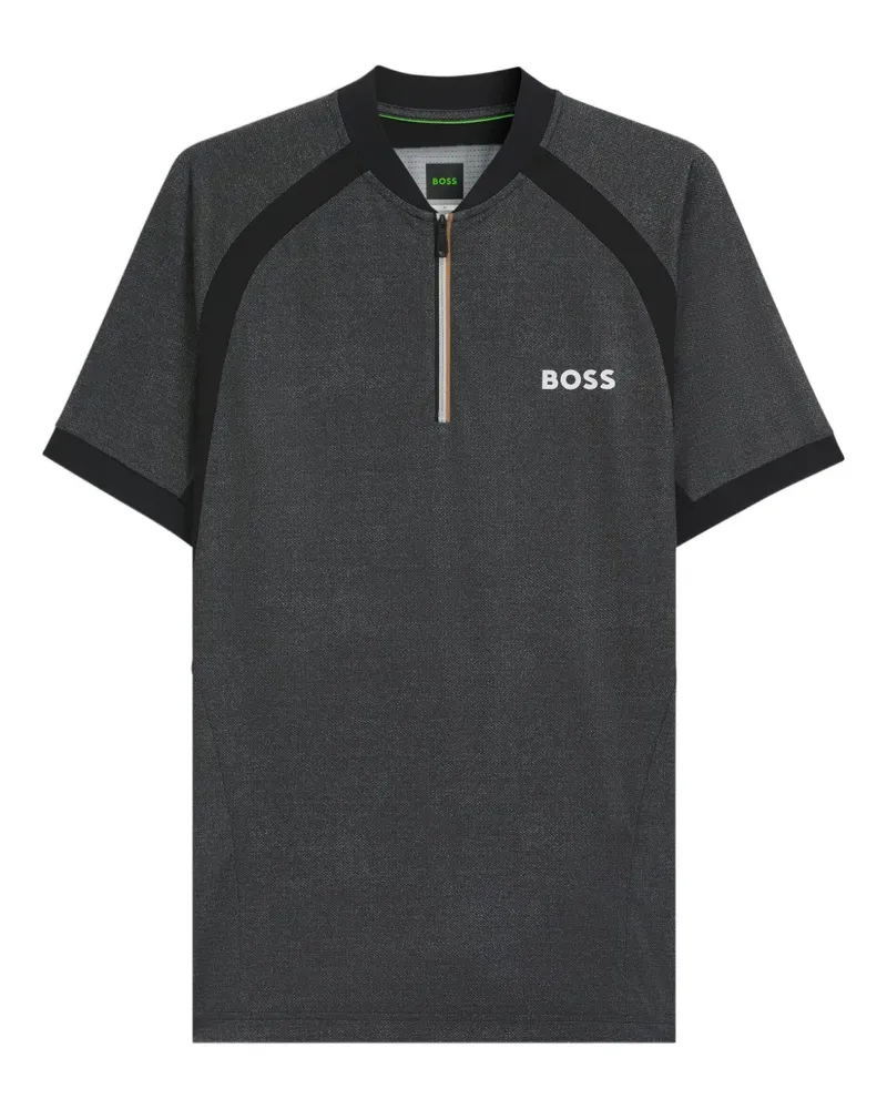 HUGO BOSS T-Shirt mit Reißverschluss - Grau Grau