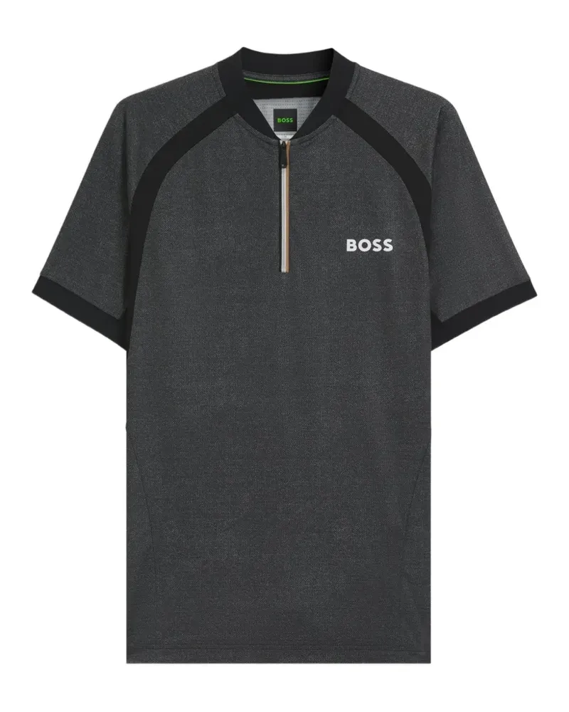 HUGO BOSS T-Shirt mit Reißverschluss - Grau Grau