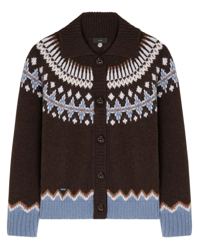 Alanui Strickmantel mit Fair-Isle-Muster - Braun Braun