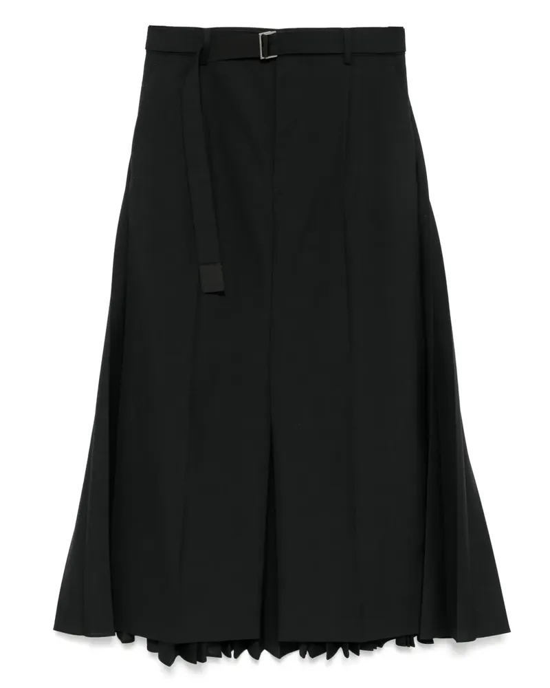 Sacai plissierter Rock - Schwarz Schwarz
