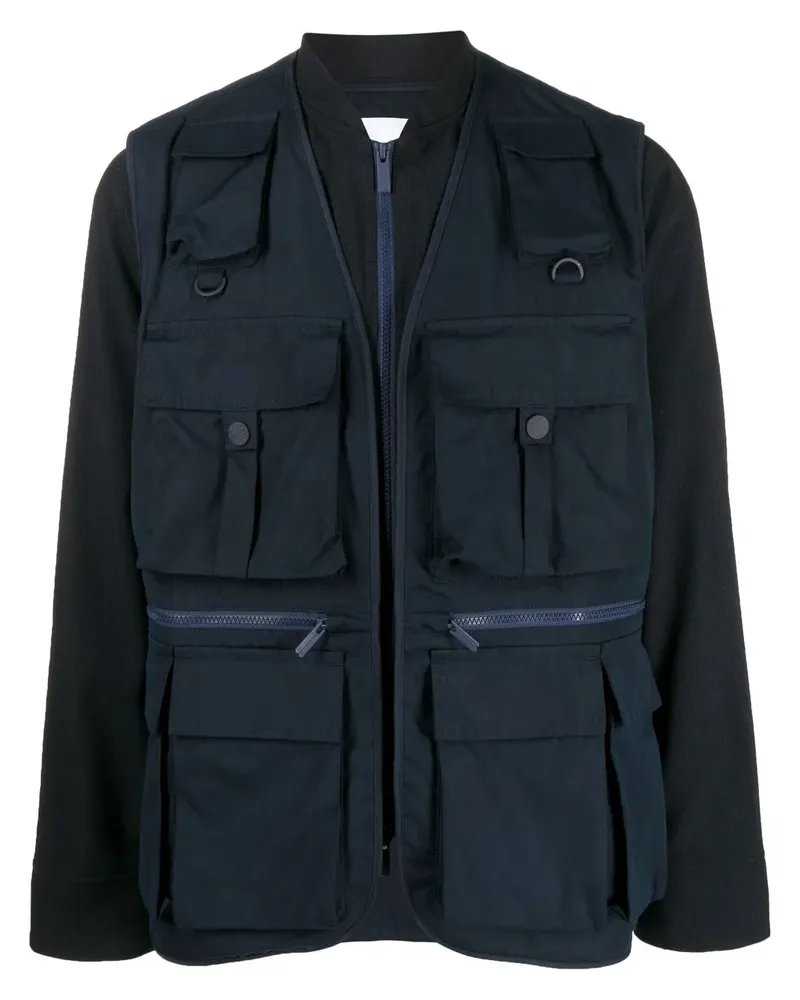 White Mountaineering Jacke mit aufgesetzten Taschen - Blau Blau