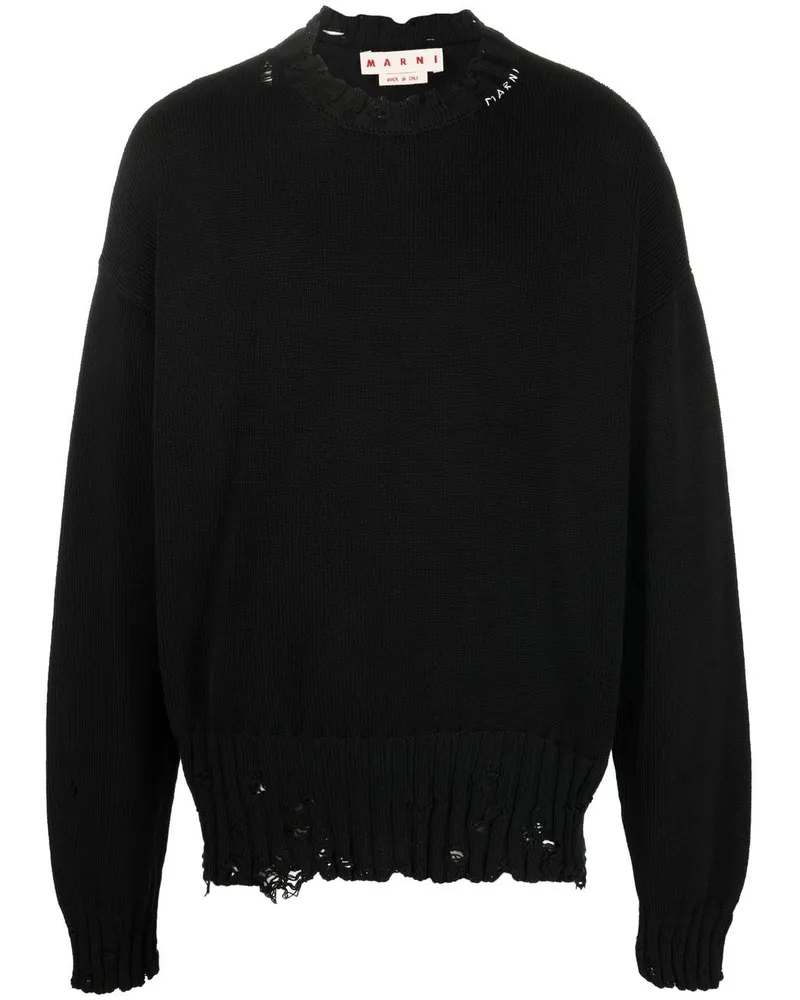 Marni Twisted Pullover mit rundem Ausschnitt - Schwarz Schwarz