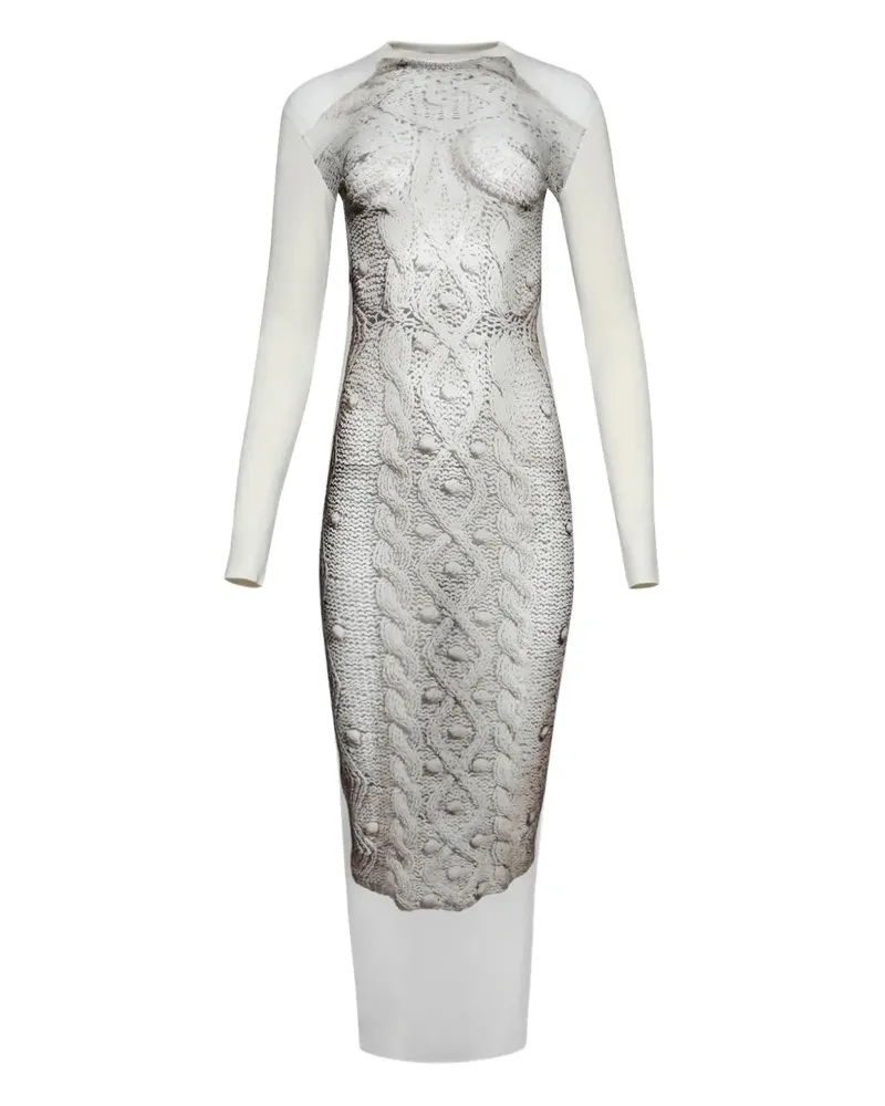 Jean Paul Gaultier Gestricktes Madonna Mesh-Kleid - Weiß Weiß
