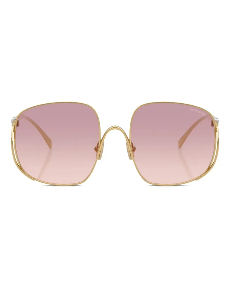 Miu Miu Sonnenbrille mit Oversized-Gestell - Gold Gold
