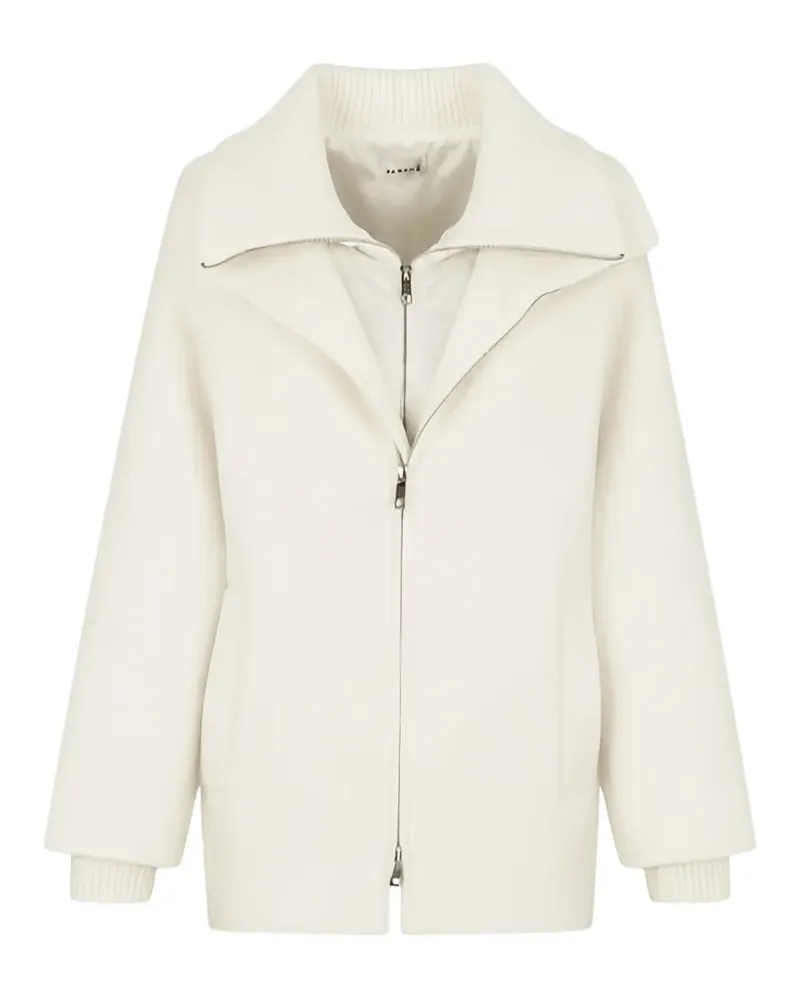 P.A.R.O.S.H. P.A.R.O H. zip-up ribbed-collar jacket - Nude Nude