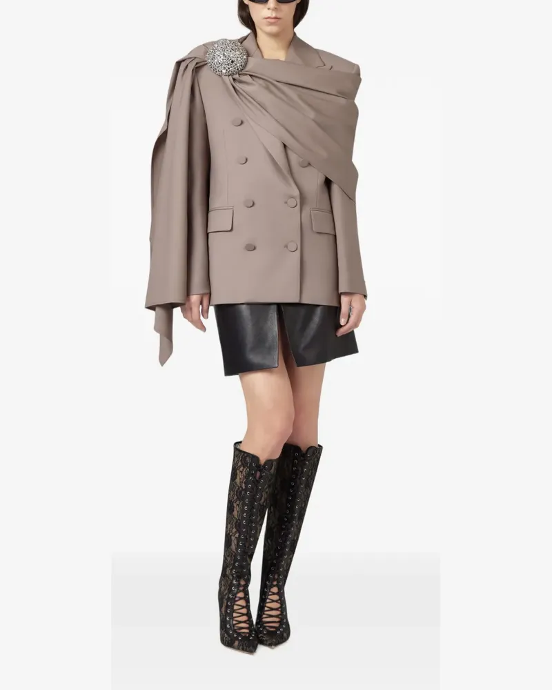 Giuseppe di Morabito Drapierte Jacke mit Kristallen - Braun Braun
