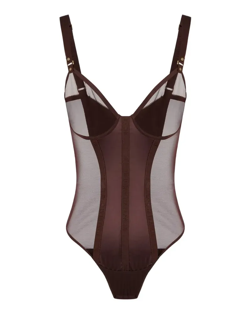 Elisabetta Franchi Body mit Riemen - Braun Braun