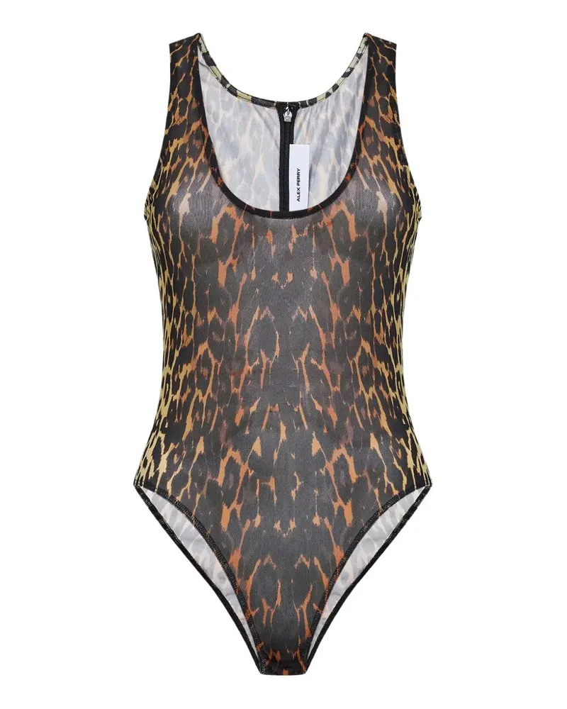 Alex Perry leopard-print sleeveless bodysuit - Nude Nude