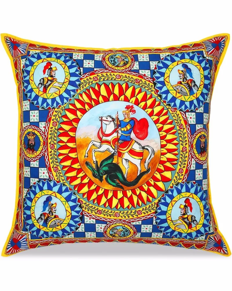 Dolce & Gabbana XL Kissen aus Canvas - Gelb Gelb