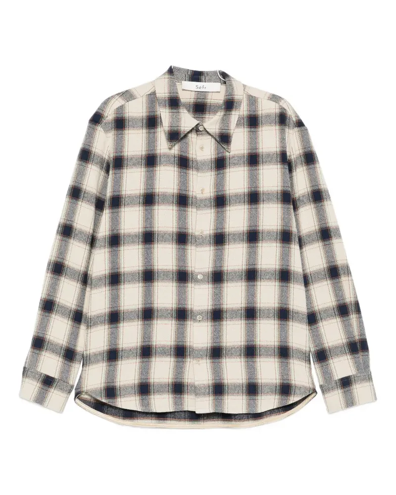 Séfr Wes check-print shirt - Nude Nude