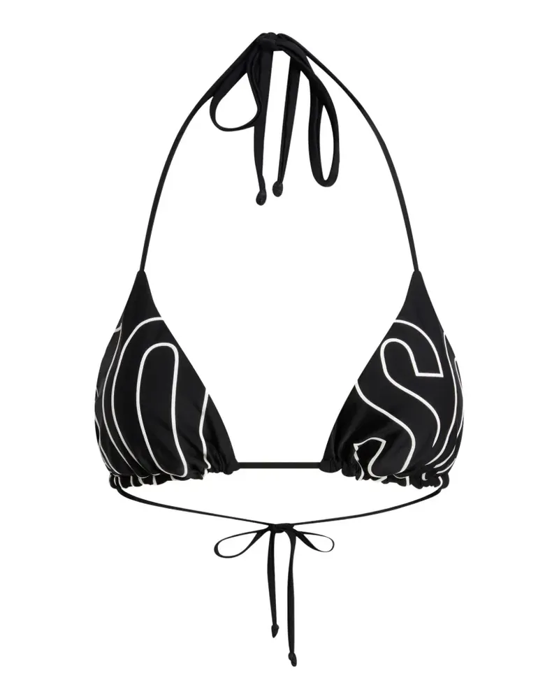 Moschino logo-print bikini top - Schwarz Schwarz