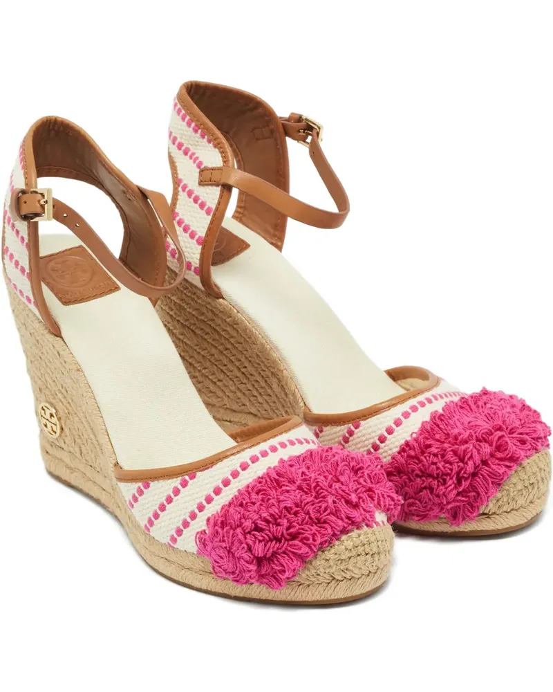 Tory Burch embellished-upper wedge-heel pumps - Nude Nude