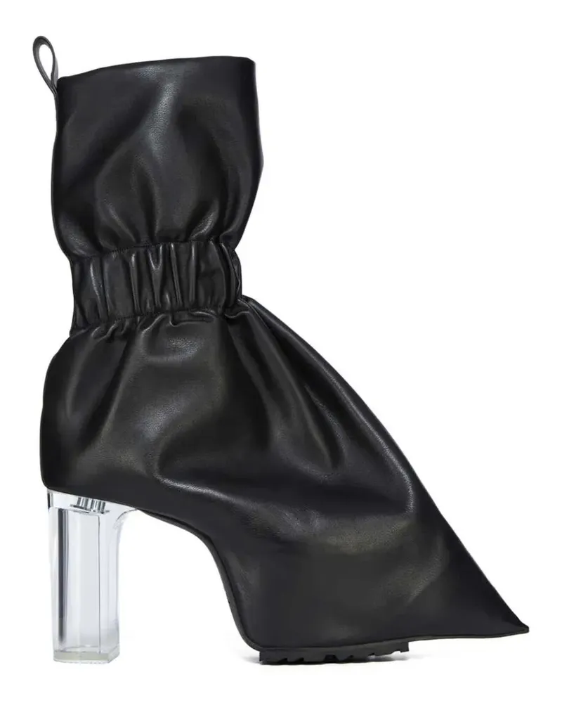 Rick Owens cuffed leather sneakers - Schwarz Schwarz