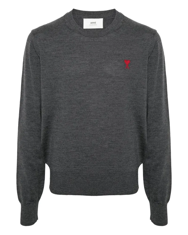 AMI Paris Pullover mit Logo-Stickerei - Grau Grau