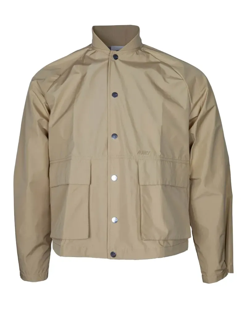 AUTRY logo-embroidered patch-pocket jacket - Nude Nude