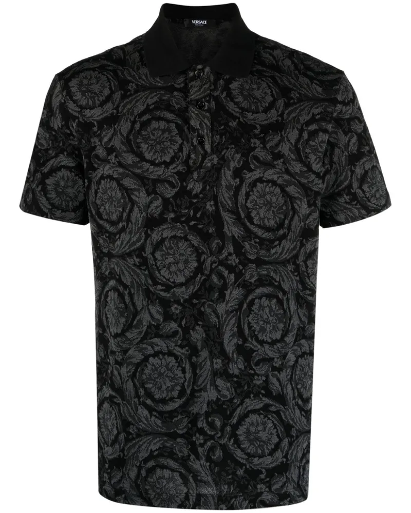 Versace Barocco Poloshirt Grau