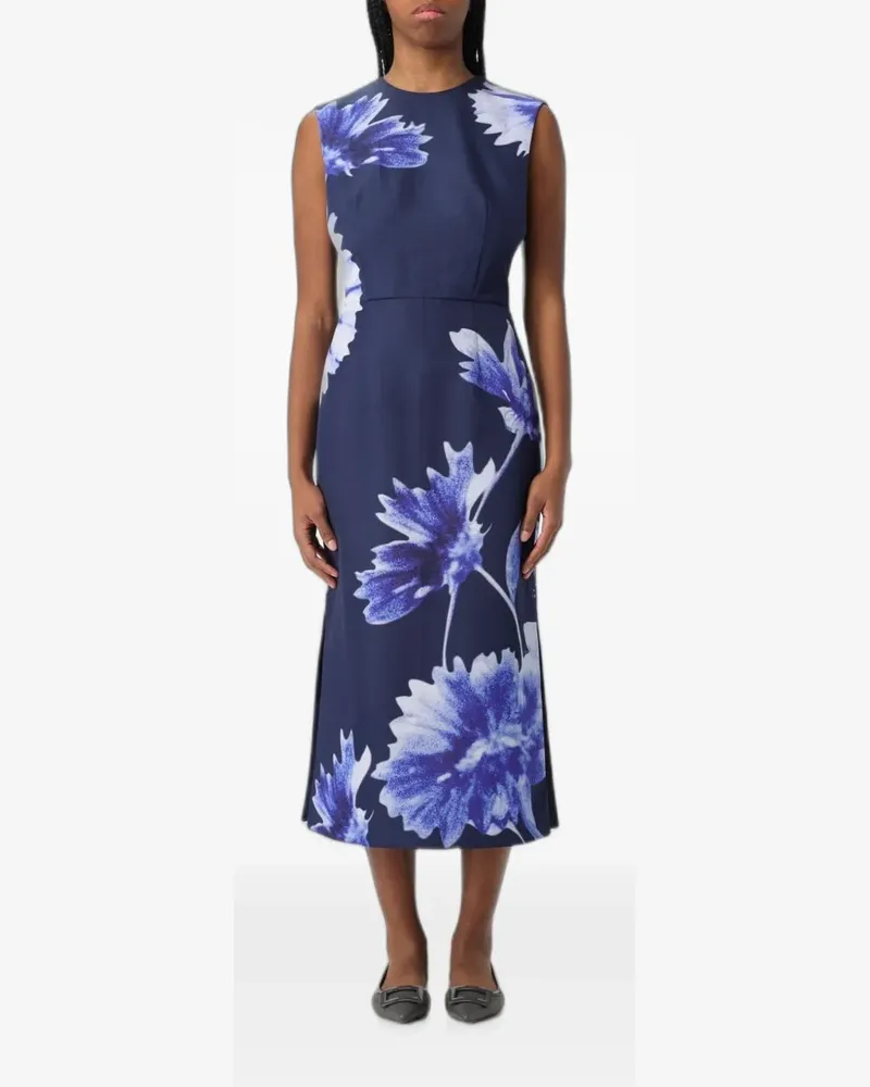 Erdem floral-print sleeveless midi dress - Blau Blau
