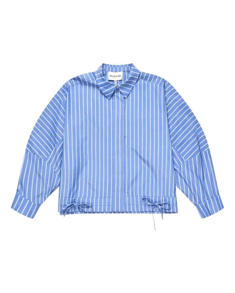 MUNTHE Loasta striped drawstring shirt - Blau Blau